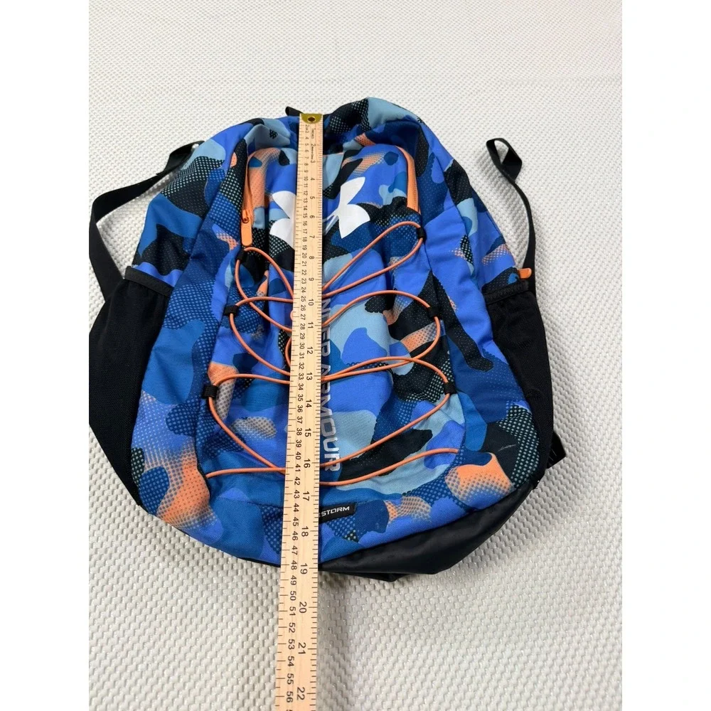 Under Armour Hustle Sport Backpack Blue/Orange Camo